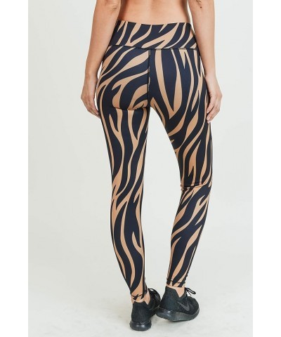 Women's Active Dynamic Colorblock Workout Leggings White Multi Color Size Tiger Striped $11.49 Activewear