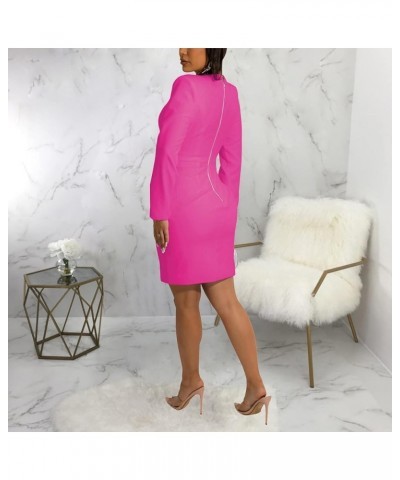 Women's Sexy Deep V Neck Bodycon Mini Dresses Casual Long Sleeve Wrap Club Cocktail Party Short Dress 10877-2pink $17.81 Dresses