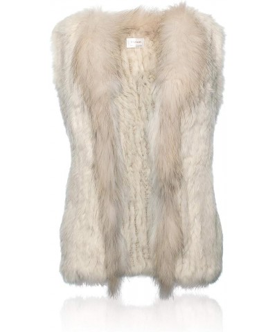 Genuine Rabbit Fur Vest for Women, Ladies Fur Vest with Raccoon Fur Collar, Womens Fur Vest, Soft, Fur Coat Linen $32.00 Coats