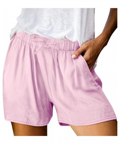 Shorts for Women high Waisted Casual Shorts Drawstring Elastic Waist Comfy Shorts Summer Pull On Short with Pockets A2pink $5...