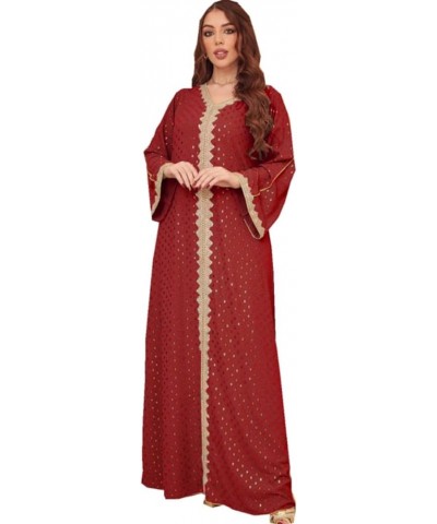 Women Chiffon Muslim Dress Islamic Abaya Dubai Robe Middle East Prayer Dress Open Front Flowy Maxi Cardigan Dress Red $12.97 ...