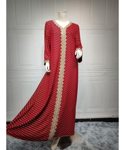 Women Chiffon Muslim Dress Islamic Abaya Dubai Robe Middle East Prayer Dress Open Front Flowy Maxi Cardigan Dress Red $12.97 ...