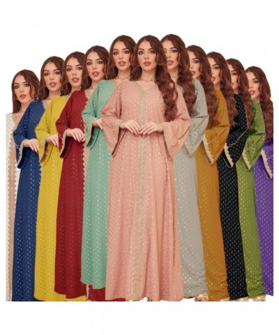 Women Chiffon Muslim Dress Islamic Abaya Dubai Robe Middle East Prayer Dress Open Front Flowy Maxi Cardigan Dress Red $12.97 ...