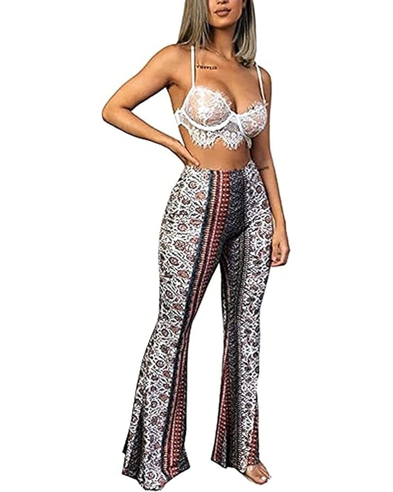 Summer Women Sexy High Waist Full Length Pants Trousers Flared Wide Pants Legs Bell Bottom Boho Palazzo Long Pants Red $10.56...