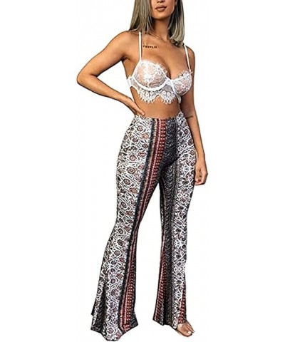 Summer Women Sexy High Waist Full Length Pants Trousers Flared Wide Pants Legs Bell Bottom Boho Palazzo Long Pants Red $10.56...