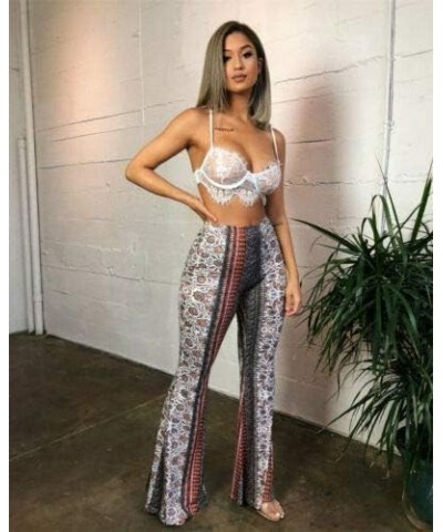 Summer Women Sexy High Waist Full Length Pants Trousers Flared Wide Pants Legs Bell Bottom Boho Palazzo Long Pants Red $10.56...