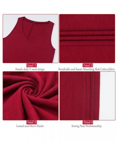 Women's Tank Top Casual Basic Sleeveless Tops Summer Tank Tops for Women Loose Fit Tunic Tanks Red Wine $7.94 Tanks