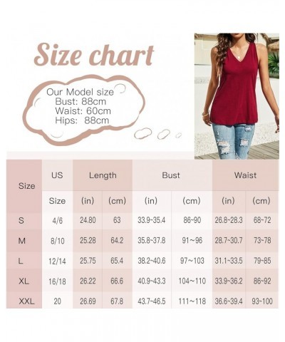 Women's Tank Top Casual Basic Sleeveless Tops Summer Tank Tops for Women Loose Fit Tunic Tanks Red Wine $7.94 Tanks