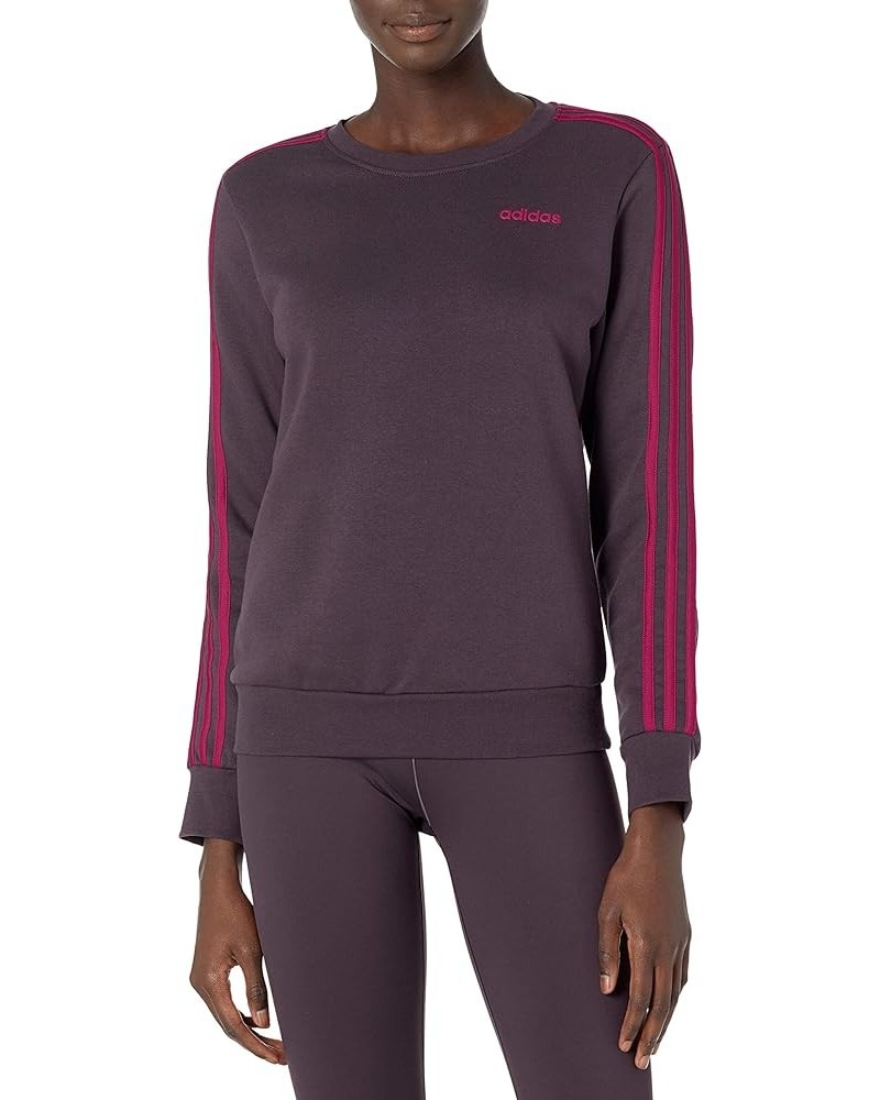 Women's Essentials 3-stripes Fleece Sweatshirt Noble Purple/Power Berry $13.38 Activewear