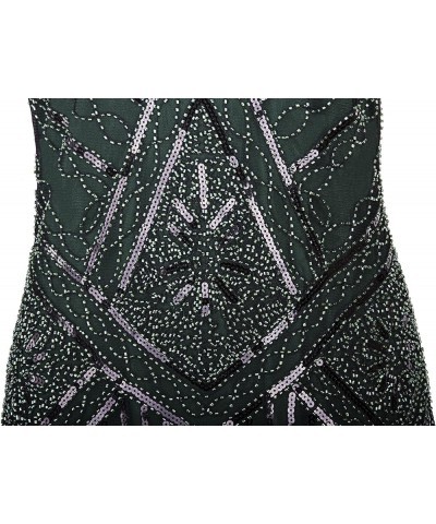 Women's 1920s Gastby Inspired Sequined Embellished Fringed Flapper Dress Dark Green $20.25 Dresses