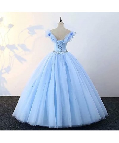 Women's Off Shoulder Butterfly Prom Quinceanera Dresses Ball Gown Long White $49.34 Dresses