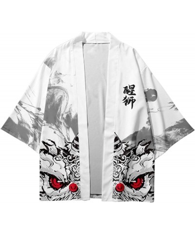 Women's 2024 Casual Floral Print Cardigan 3/4 Sleeves Cat Kimono Loose Tops Cover up 25499 White $13.76 Sweaters