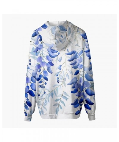 Zip Hoodie for Women 3/4 Zip Pullover Long Sleeve Geometric Graphic Fall Teen Clothes with Pocket Sweatshirt O19-blue $9.50 A...