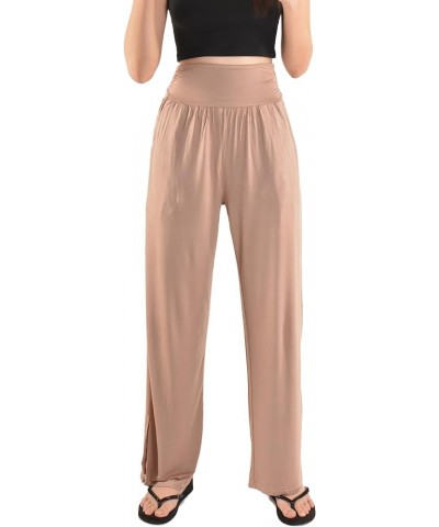 Women's Wide Leg Yoga Pants High Waist Casual Loose Comfy Lounge Sweatpants with Pockets Khaki $18.67 Pants