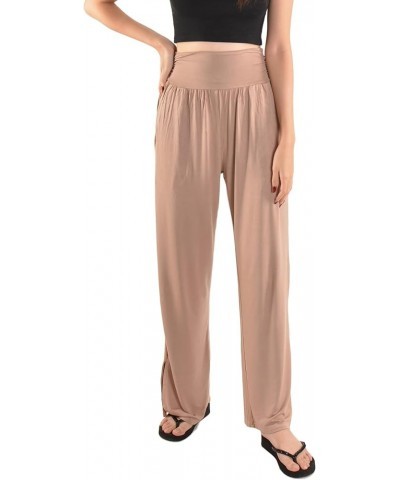 Women's Wide Leg Yoga Pants High Waist Casual Loose Comfy Lounge Sweatpants with Pockets Khaki $18.67 Pants