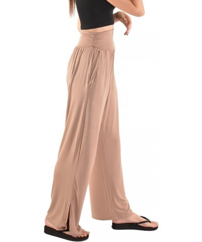 Women's Wide Leg Yoga Pants High Waist Casual Loose Comfy Lounge Sweatpants with Pockets Khaki $18.67 Pants