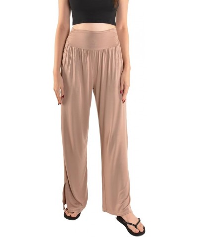 Women's Wide Leg Yoga Pants High Waist Casual Loose Comfy Lounge Sweatpants with Pockets Khaki $18.67 Pants