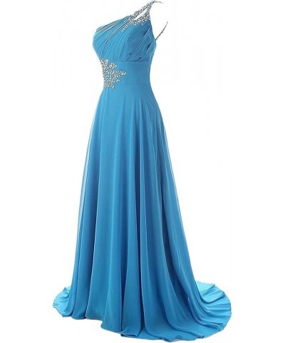 One Shoulder Gradient Color Chiffon Formal Evening Dress Ombre Long Party Gown Gold $34.44 Dresses