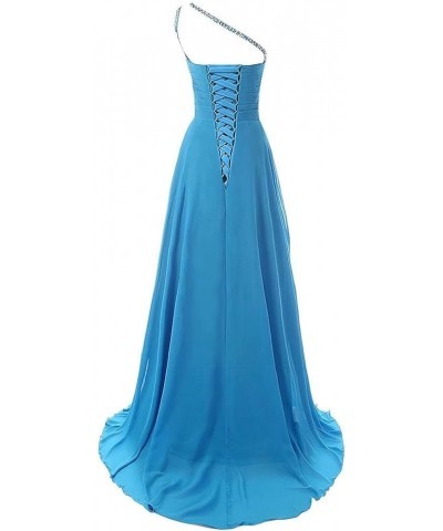 One Shoulder Gradient Color Chiffon Formal Evening Dress Ombre Long Party Gown Gold $34.44 Dresses