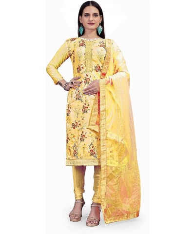 DIVA COUTURE Indian Pakistani Churidar Pant Salwar Suit With Dupatta For Regular & Functional Wear For Ladies Yellow57 $26.35...