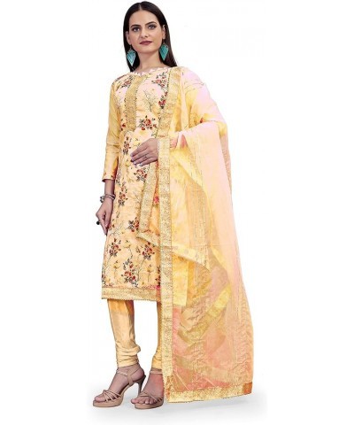 DIVA COUTURE Indian Pakistani Churidar Pant Salwar Suit With Dupatta For Regular & Functional Wear For Ladies Yellow57 $26.35...