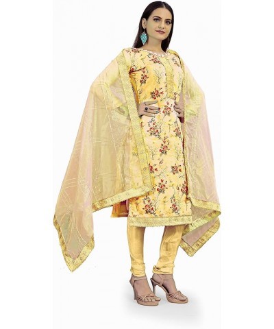 DIVA COUTURE Indian Pakistani Churidar Pant Salwar Suit With Dupatta For Regular & Functional Wear For Ladies Yellow57 $26.35...