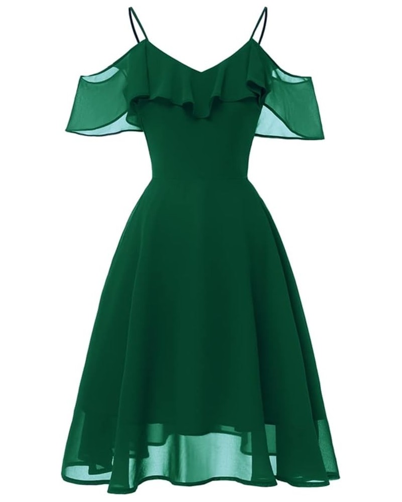 Women's A-line Chiffon Short Bridesmaid Dresses V-Neck Formal Prom Party Gown Emerald $26.40 Dresses