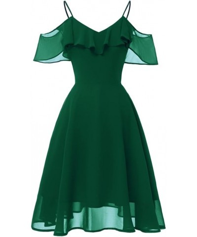 Women's A-line Chiffon Short Bridesmaid Dresses V-Neck Formal Prom Party Gown Emerald $26.40 Dresses