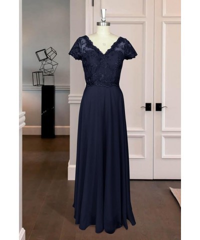 Lace Appliques Mother of The Bride Dresses Long Chiffon A line Short Sleeves Wedding Party Gowns for Women Olive Green $32.25...