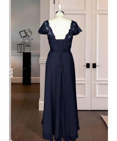 Lace Appliques Mother of The Bride Dresses Long Chiffon A line Short Sleeves Wedding Party Gowns for Women Olive Green $32.25...