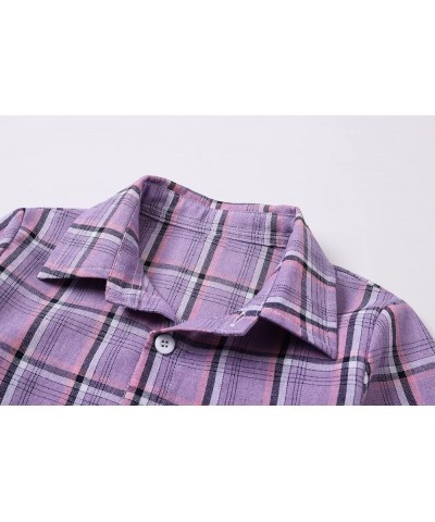 Girls Womens Short Sleeve Summer Button Down Shirts, 12 Months - XL Youth Purple $6.82 Blouses