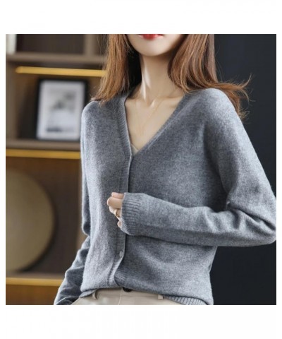 Women 100% Merino Wool Cardigan Sweater Soft Knitted Button Down Cardigans Solid Base Layer Jumper Purple $36.00 Sweaters