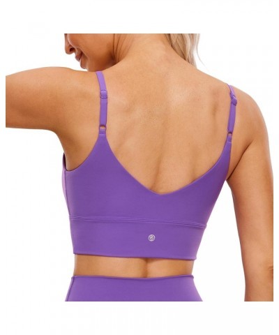 Adjustable Longline Sports Bra for Women - V Back Wireless Workout Padded Yoga Bra Cropped Tank Tops Camisole Royal Lilac $15...