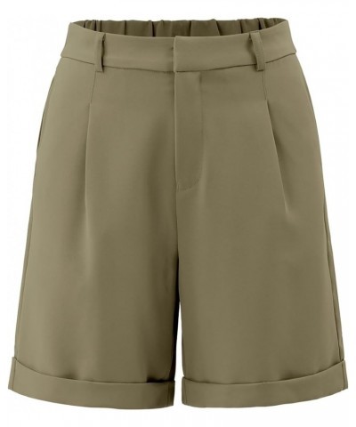 Womens Dressy Shorts Casual High Waist Wide Leg Shorts Side Pockets B-wheat $14.35 Shorts