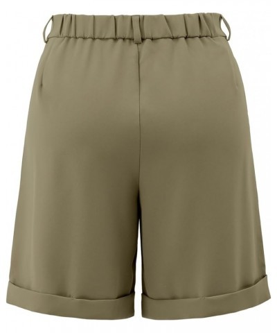 Womens Dressy Shorts Casual High Waist Wide Leg Shorts Side Pockets B-wheat $14.35 Shorts