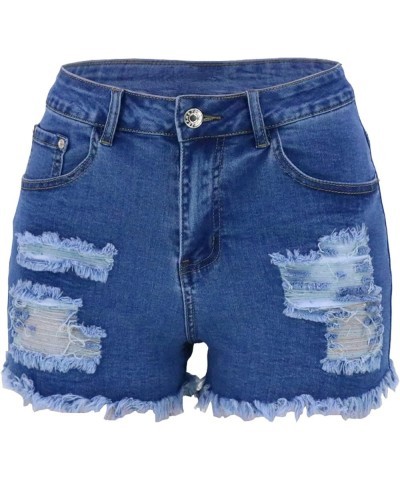 Womens High Waist Ripped Hole Short Jeans Washed Distressed Sexy Denim Shorts S001b-royalblue $19.73 Shorts