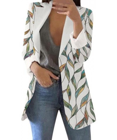 Women's 2023 Summer Fashion Elegant Floral Print Lightweight Long Sleeve Plus Size Cardigan Suit Blazers Jackets 05-green $10...