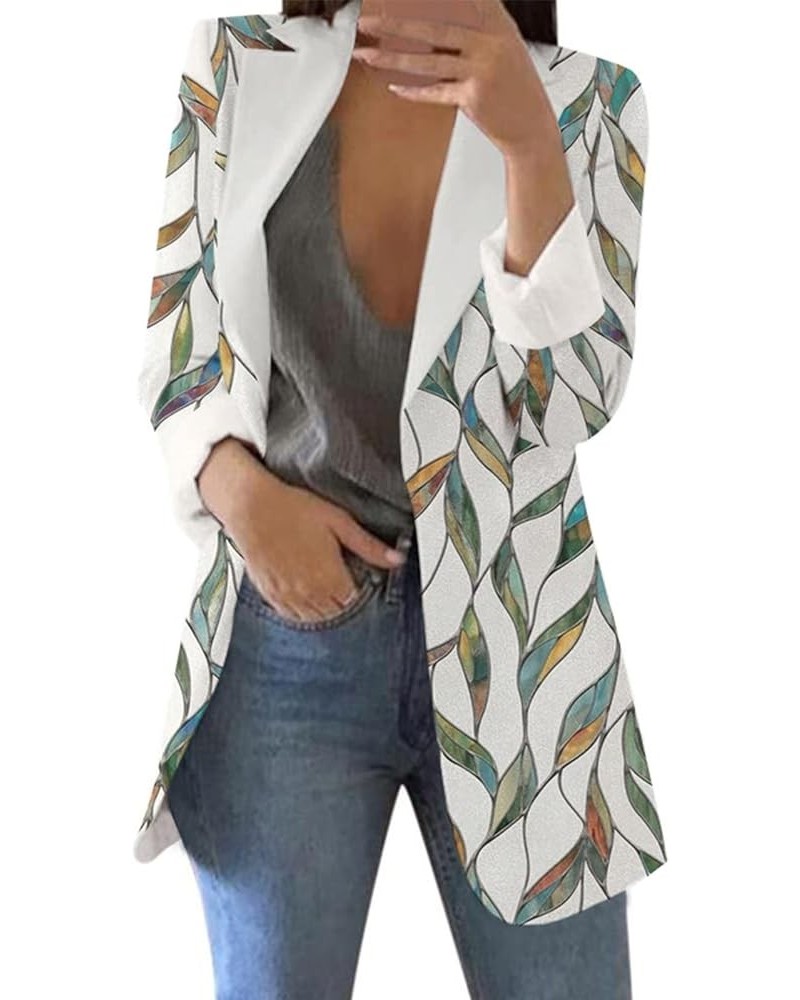 Women's 2023 Summer Fashion Elegant Floral Print Lightweight Long Sleeve Plus Size Cardigan Suit Blazers Jackets 05-green $10...