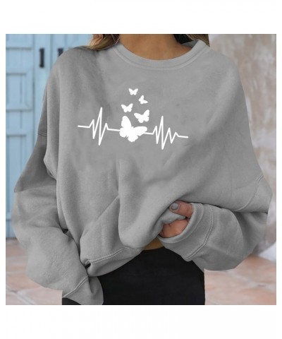 Hoodies for Teen Girls 14-16 Aesthetic Fashion Women's Warm Sweatshirt Casual Long Sleeve O Neck Soft Love Z004-grey $10.25 Tops