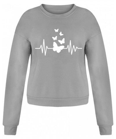 Hoodies for Teen Girls 14-16 Aesthetic Fashion Women's Warm Sweatshirt Casual Long Sleeve O Neck Soft Love Z004-grey $10.25 Tops