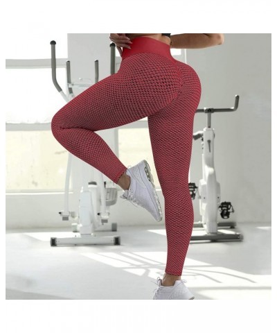 Featur123C Women's High Waist Yoga Pants Summer Casual Printed Trouses Ruched Butt Lifting Stretchy Workout Jeans Pant 03 Red...