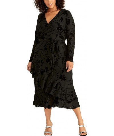 Womens Plus Floral Long Evening Dress Black 18W $44.10 Dresses