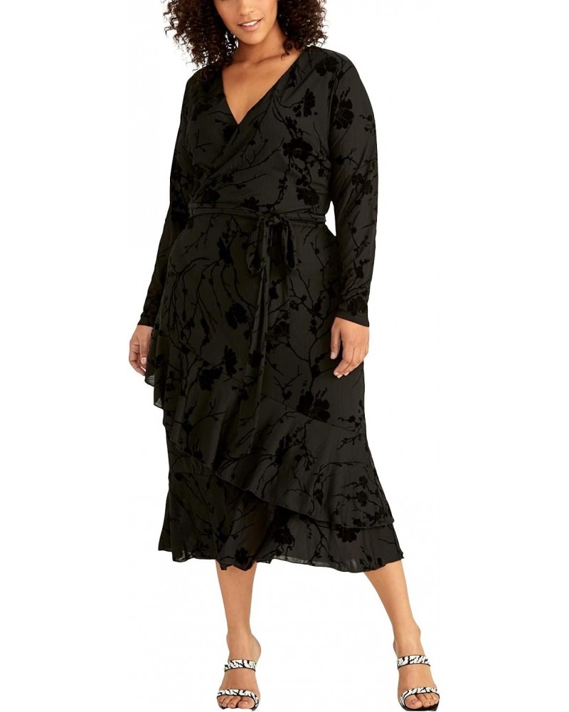 Womens Plus Floral Long Evening Dress Black 18W $44.10 Dresses