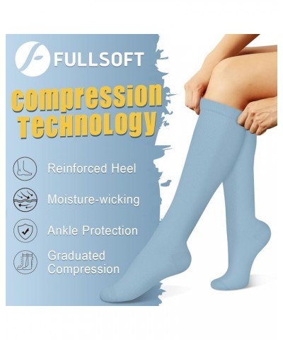 6 Pairs Compression Socks for Women and Men, 15-20 mmHg Support Knee High Socks for Nurses,Athletic,Flying Macaron Style(6 Pa...