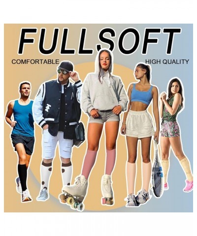 6 Pairs Compression Socks for Women and Men, 15-20 mmHg Support Knee High Socks for Nurses,Athletic,Flying Macaron Style(6 Pa...