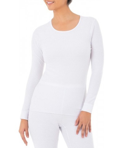 Women's Micro Waffle Premium Thermal Set White $13.49 Underwear