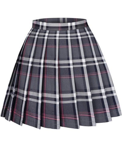 Women's High Waist Pleated Cosplay Cheer Skirt Mini School Tennis Skirts Thanksgiving Day Christmas Skirt Plaid 33 $10.25 Skirts