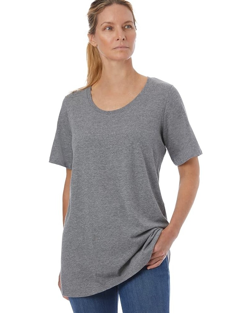 Women's Plus Size Perfect Short-Sleeve Scoopneck Tee Shirt Medium Heather Grey $12.23 T-Shirts