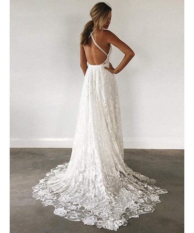 Women's V Neck Wedding Dresses Mermaid Lace Applique Bridal Gown Wz15-white $37.51 Dresses