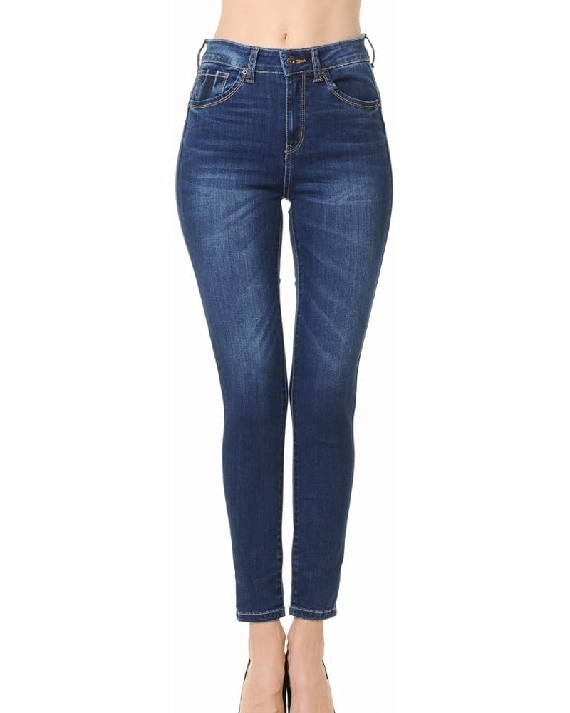 Jean Denim Women's Juniors Push-Up High-Rise Skinny Jean in Fine Cotton Denim Dark Denim $15.68 Jeans